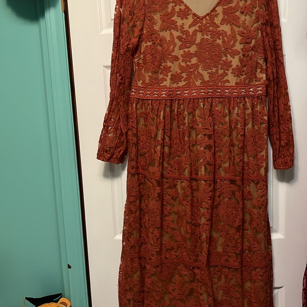 Polagram rust lace dress - Picture 5 of 5